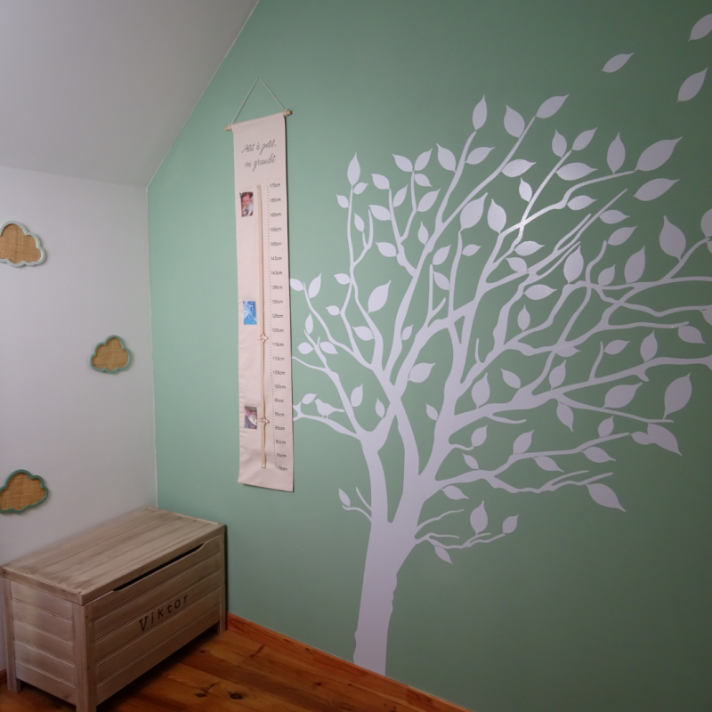 Toise murale en tissus - décoration murale - chambre de bébé enfant -Abraca-bébé-04