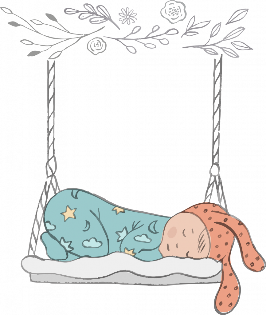 dessin-illustration-bébé-qui-dort-sur-une-balançoire-abraca-bébé