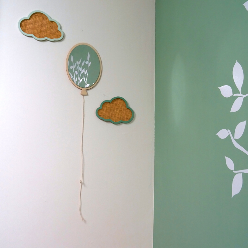 Miroir ballon - Décoration murale bois - chambre bébé- Abraca-bébé-2