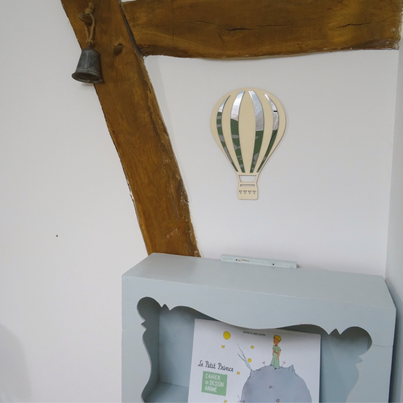 Miroir montgolfière-Montgolfière en bois- décorations murales -Abraca-bébé-2