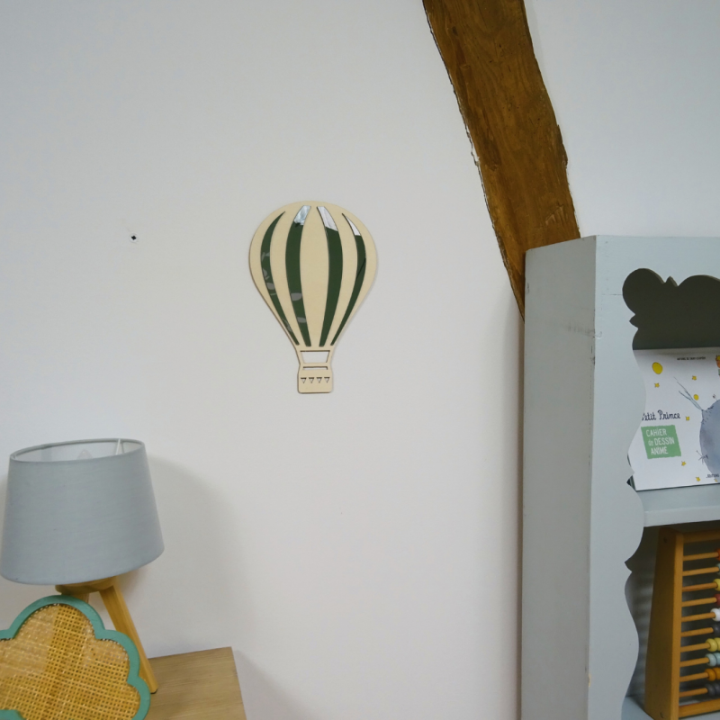 Miroir montgolfière-Montgolfière en bois- décorations murales -Abraca-bébé-3