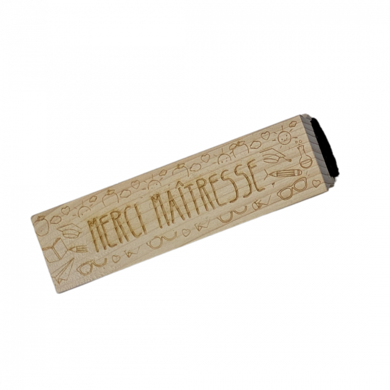 Brosse à tableau gravée en bois- Cadeau Fin d'année scolaire – Image 4