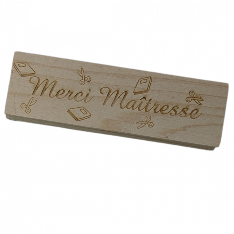 Brosse à tableau gravée en bois- Cadeau Fin d'année scolaire – Image 2